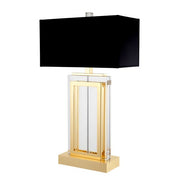 Table Lamp Arlington crystal gold finish incl black shade