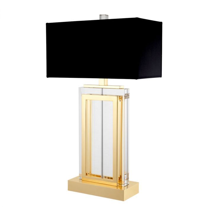 Table Lamp Arlington crystal gold finish incl black shade