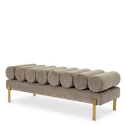 Bench Oxley savona light grey velvet brushed brass finish