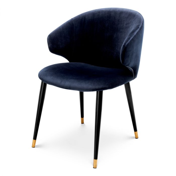 Dining Chair Volante with arm savona midnight blue