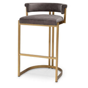 Counter Stool Dante brush brass savona grey velvet