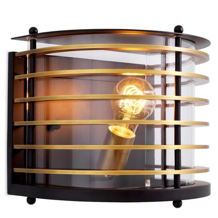 Outdoor Wall Lamp Logan black finish clear glass