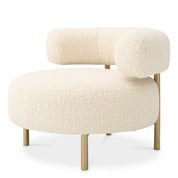 Chair Thompson faux shearling brushed brass finish