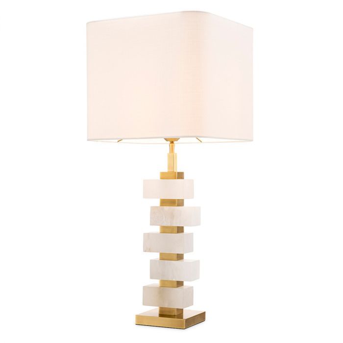 Table Lamp Amber alabaster incl shade