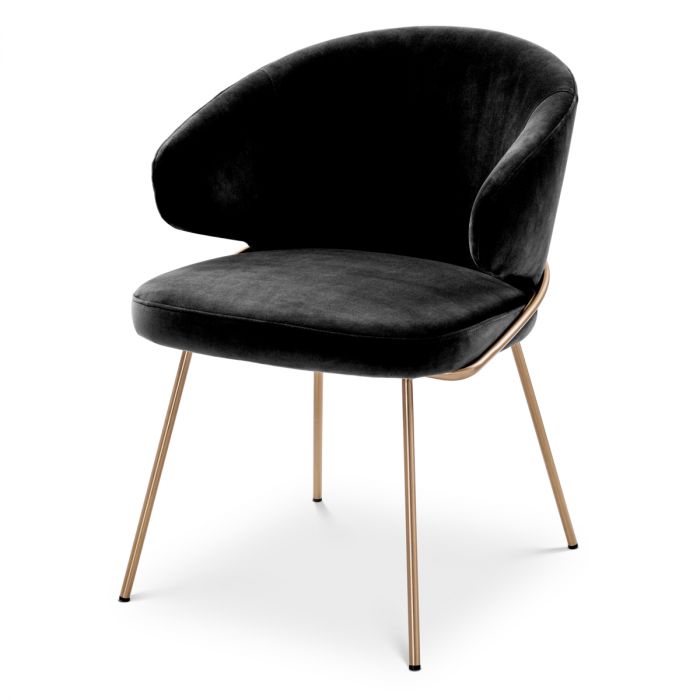 Dining Chair Kinley savona dark grey velvet
