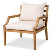 Outdoor Chair Hera natural teak flores off-white