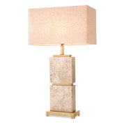 Table Lamp Newton L travertine incl shade