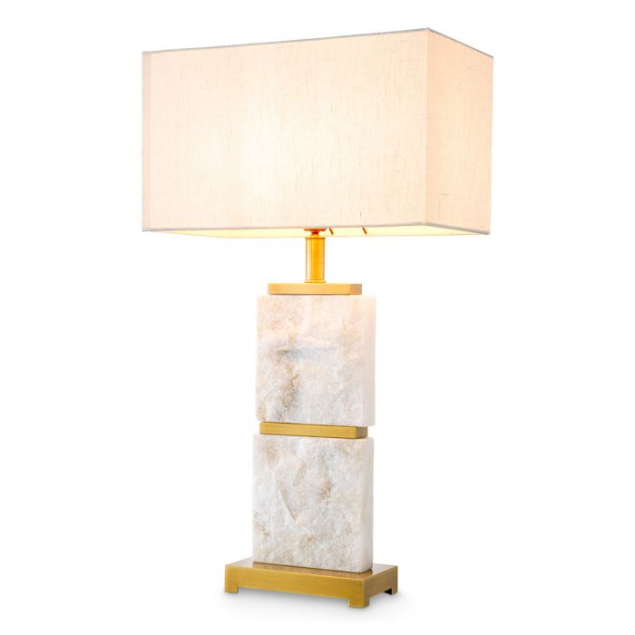 Table Lamp Newton L antique brass finish incl shade