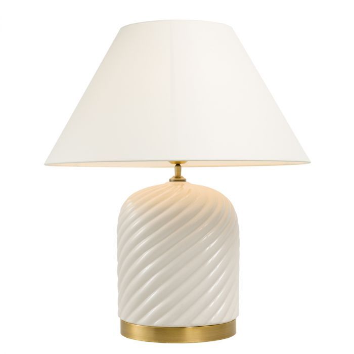 Table Lamp Savona white ceramic incl shade