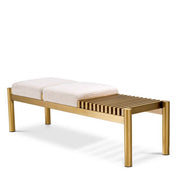 Bench Bibi brushed brass finish bouclé cream