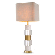 Table Lamp Cullingham white marble incl shade