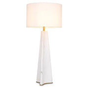 Table Lamp Benson honed white marble incl shade