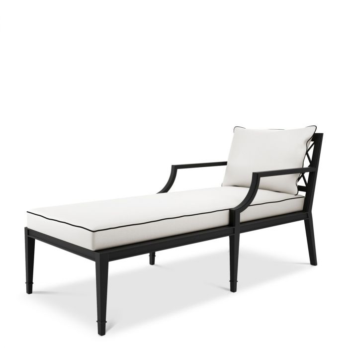 Outdoor Chaise Longue Bella Vista black sunbrella canvas