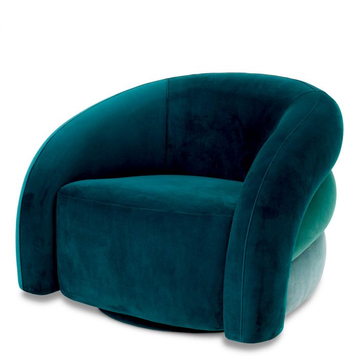 Swivel Chair Novelle savona sea green velvet