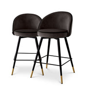 Counter Stool Cooper roche dark grey velvet set of 2