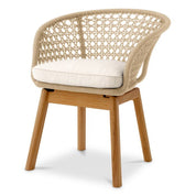 Outdoor Dining Chair Trinity cream weave flores off-white