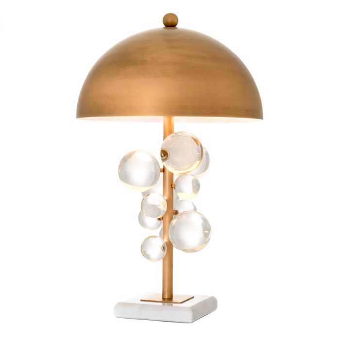 Table Lamp Floral ant brass finish incl shade