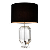 Table Lamp Emerald nickel finish incl black shade