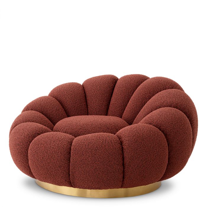 Swivel Chair Mello bouclé rouge