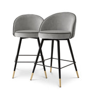 Counter Stool Cooper roche light grey velvet set of 2