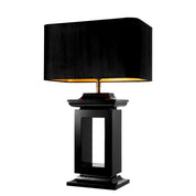 Table Lamp Mandarin piano black finish incl shade
