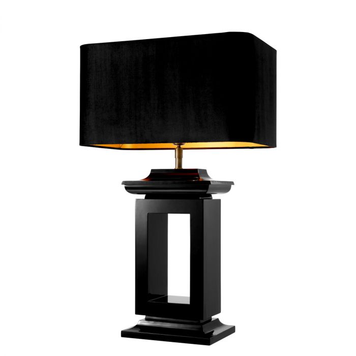 Table Lamp Mandarin piano black finish incl shade