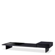 Coffee Table The Crest charcoal grey oak veneer incl glass top