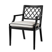 Silla de comedor de exterior Paladium con brazo de lona sunbrella negra