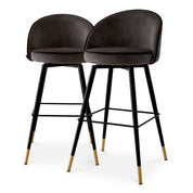 Bar Stool Cooper roche dark grey velvet set of 2