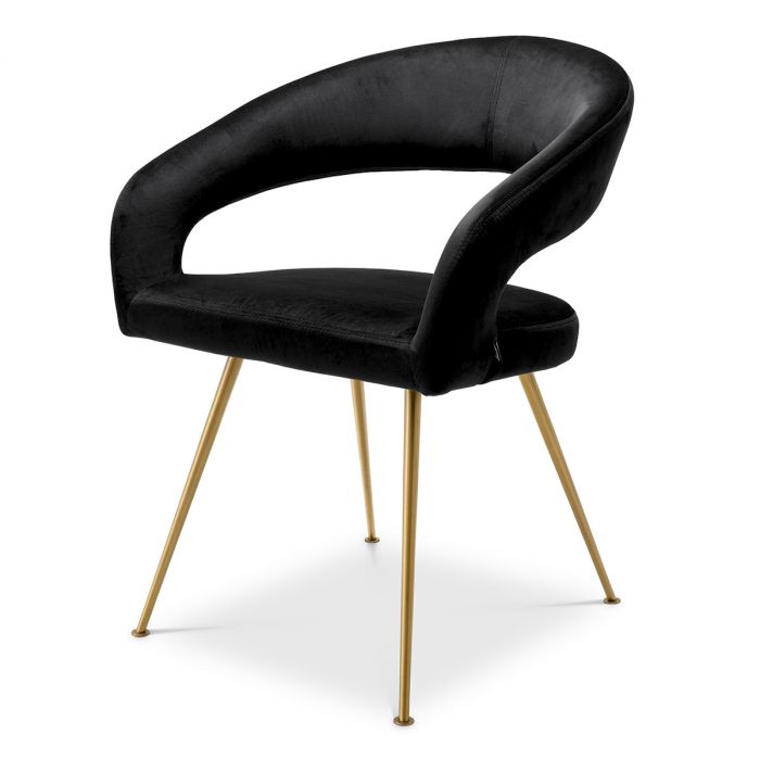 Dining Chair Bravo roche black velvet