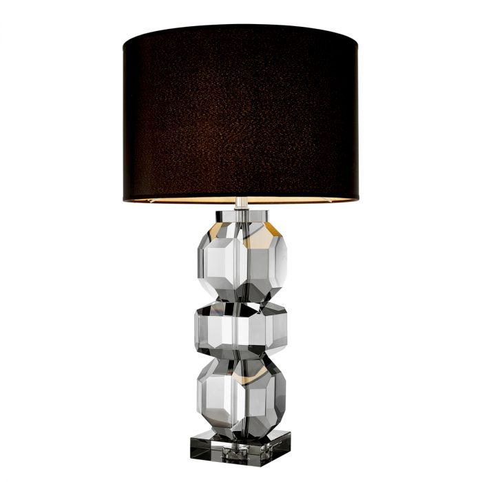 Table Lamp Mornington smoke crystal incl shade