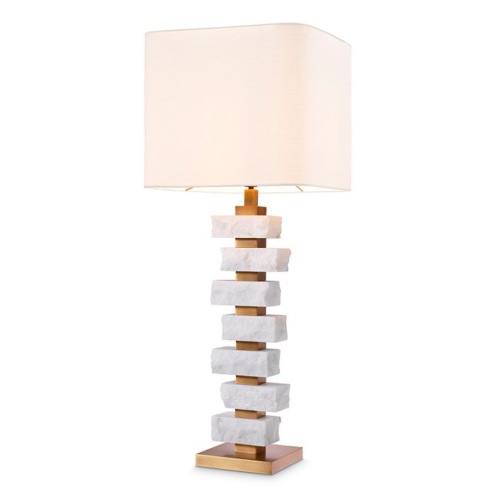 Table Lamp Amber L rough marble incl shade