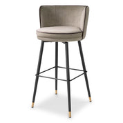 Taburete de bar Grenada Savona terciopelo gris