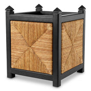 Planter Aruba classic black finish natural sea grass