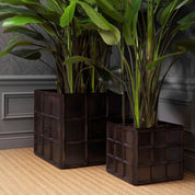 Planter Grid S antique bronze finish