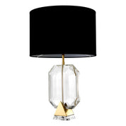 Table Lamp Emerald gold finish incl black shade