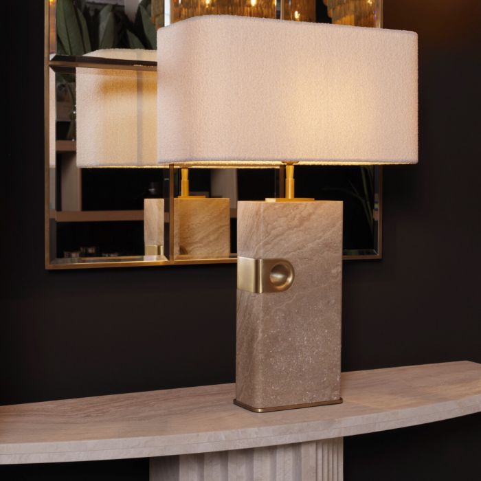 Table Lamp Sebago travertine incl shade