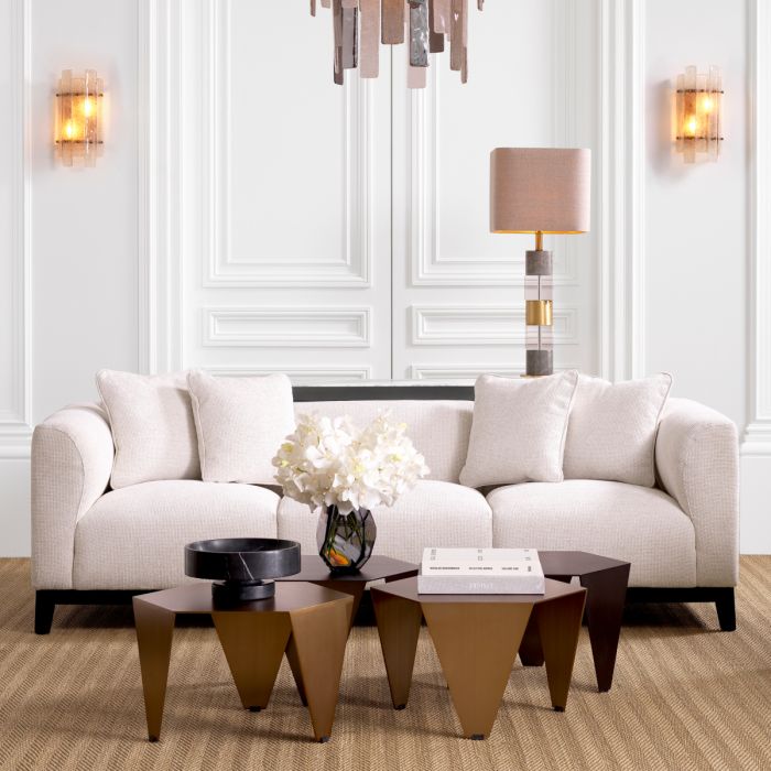 Table Lamp Cullingham white marble incl shade