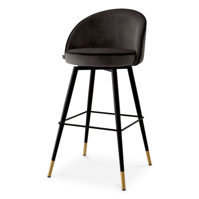 Bar Stool Cooper roche dark grey velvet set of 2