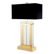 Table Lamp Arlington crystal gold finish incl black shade