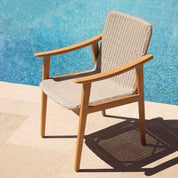 Outdoor Dining Chair Honolulu natural teak faux rattan