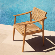Outdoor Dining Chair Coral Bay natural teak faux rattan set of 2