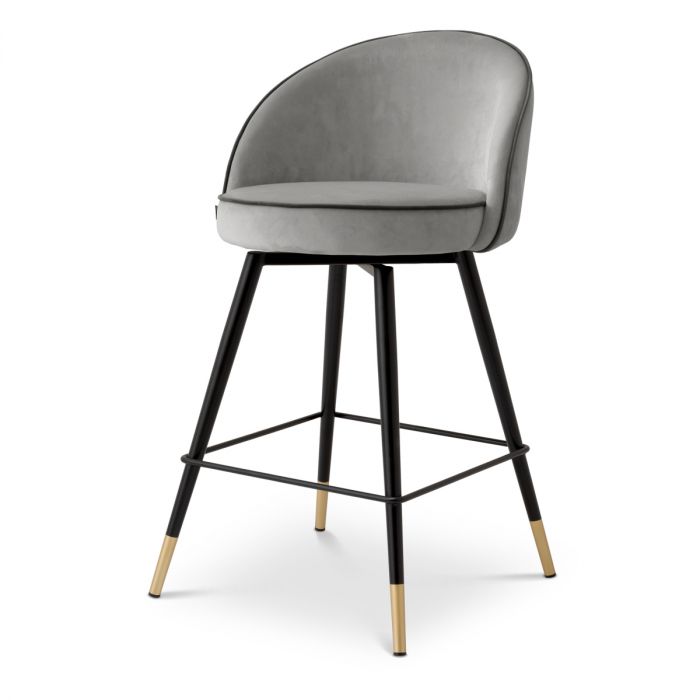 Counter Stool Cooper roche light grey velvet set of 2