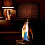 Table Lamp Setai amber crystal glass incl shade