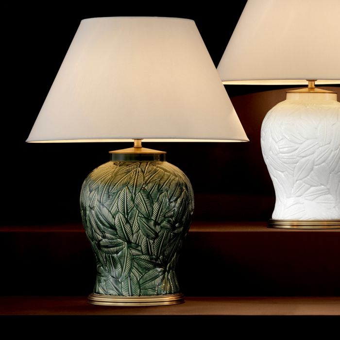 Table Lamp Cyprus green ceramic incl shade