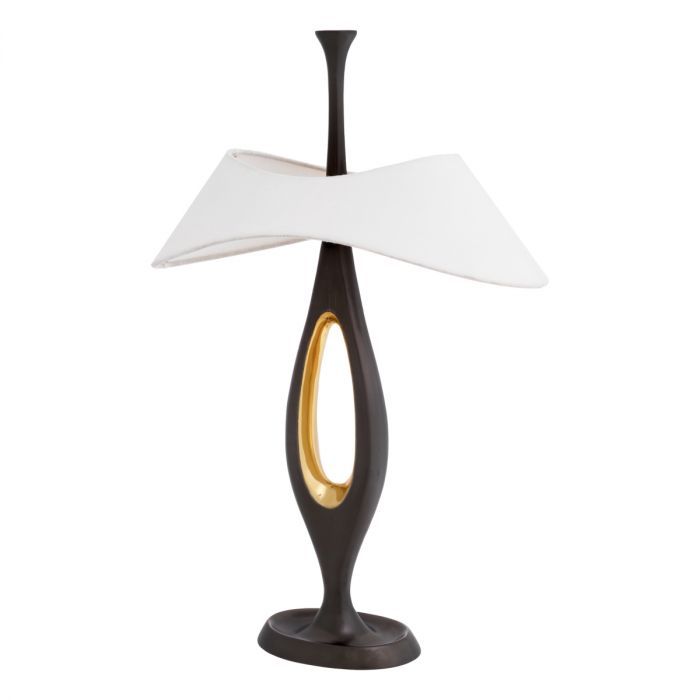 Table Lamp Gianfranco gunmetal polished brass finish incl shade