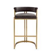 Counter Stool Dante brush brass savona grey velvet