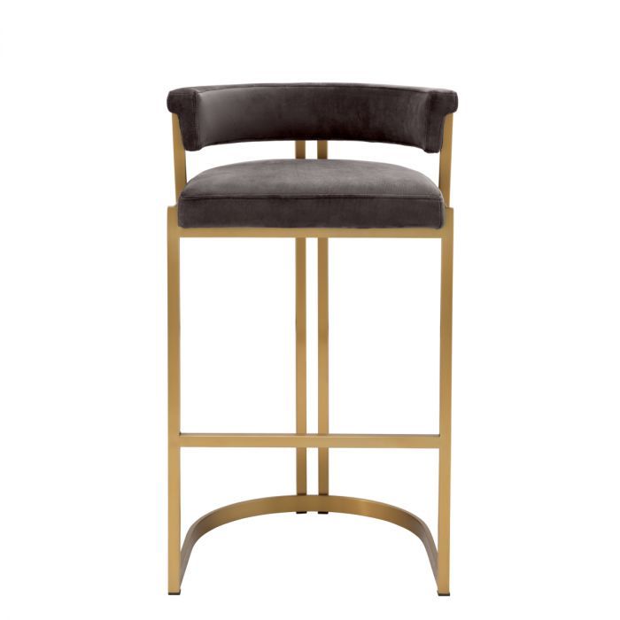 Counter Stool Dante brush brass savona grey velvet