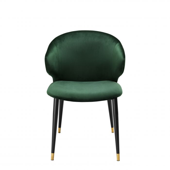 Dining Chair Volante with arm roche dark green velvet