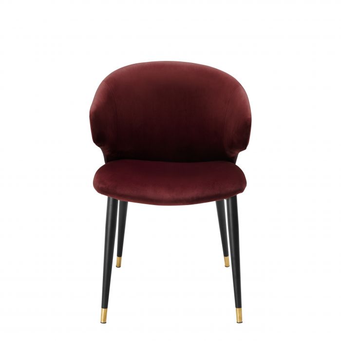 Dining Chair Volante with arm roche bordeaux velvet